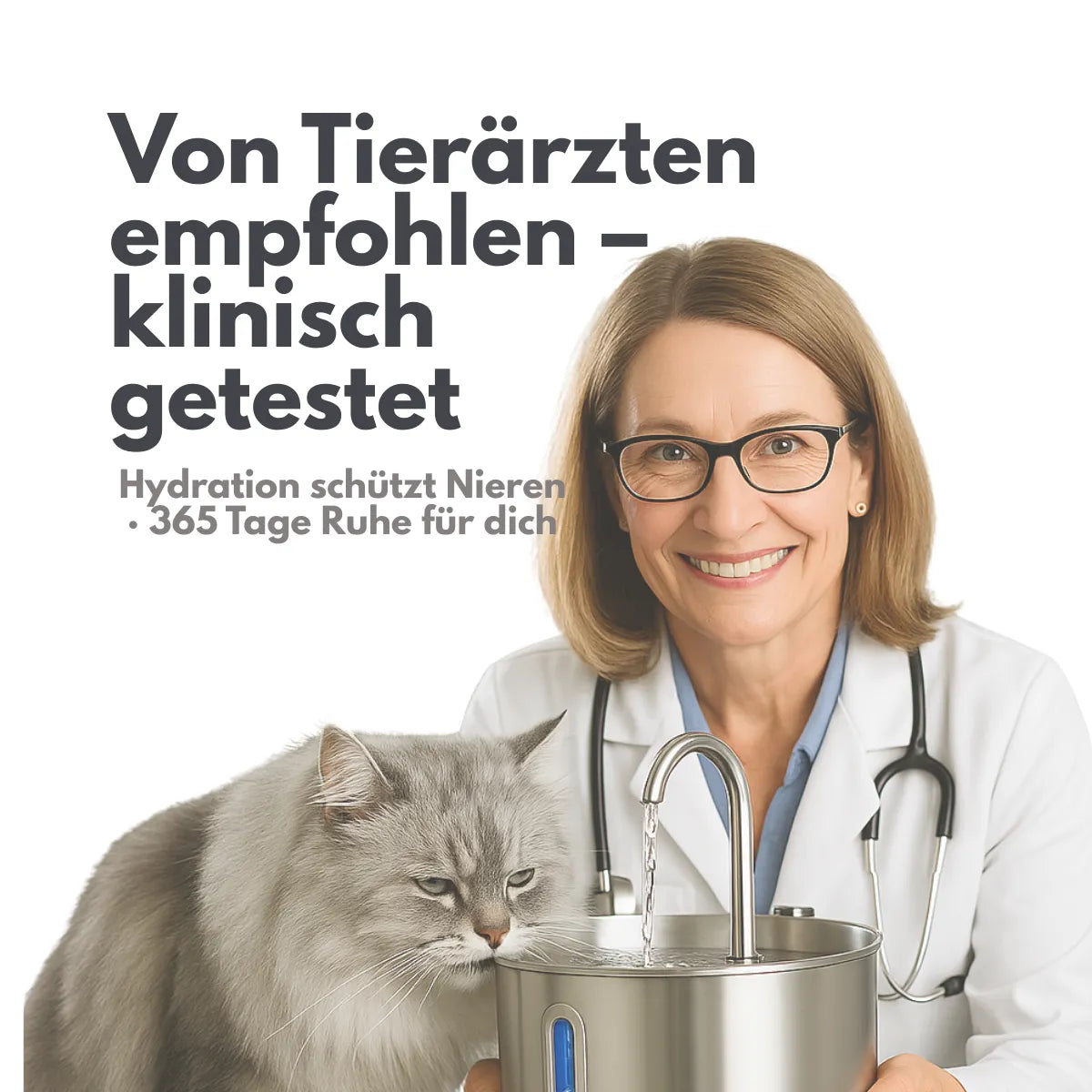 GESUNDE NIEREN – JEDEN TAG MIT DEM NR.1 EDELSTAHL-KATZENBRUNNEN